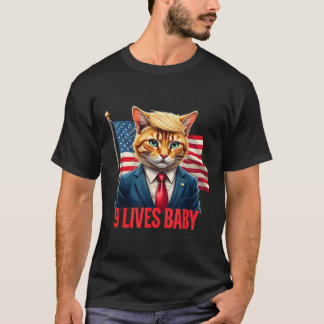 T-shirt American Flag Cat Dans Suite Donald Trump Neuf Vit