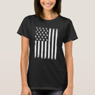 T-shirt American Flag Chien Maman Amoureux des chiens Usa 