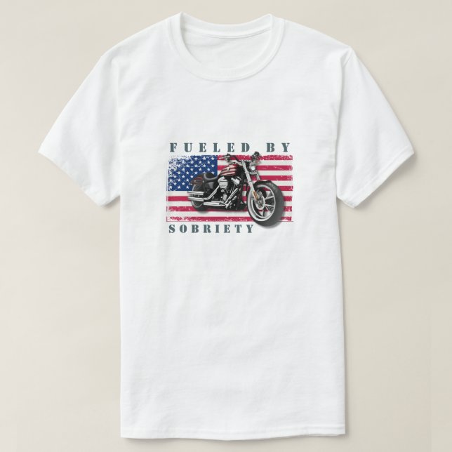 T-shirt American Flag Classic USA Bike alimenté par la sob (Design devant)