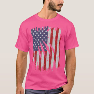 T-shirt American Flag Claw Grizzly Bear Vintage Usa Xxx H