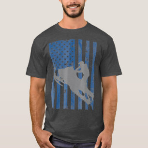 T-shirt American Flag Cool Snowmobile