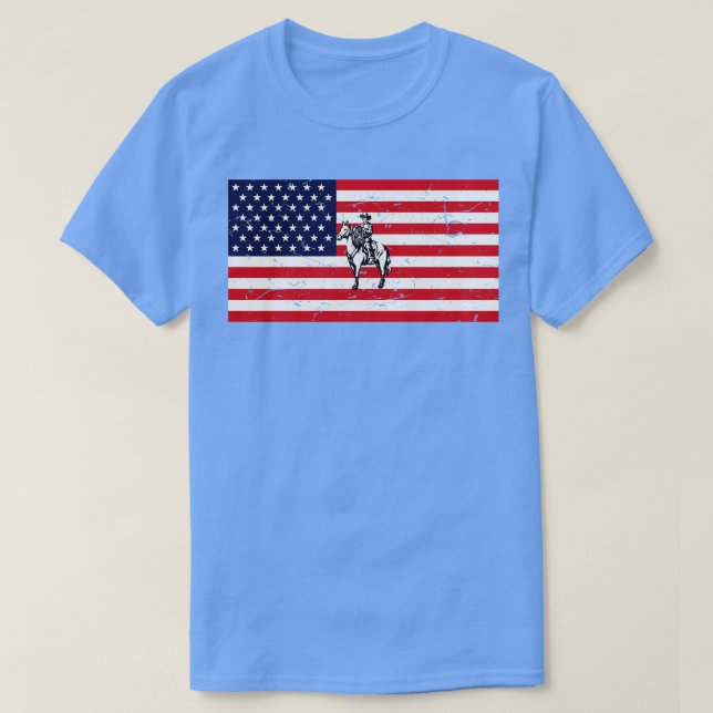 T-shirt American Flag Cowboy (Design devant)