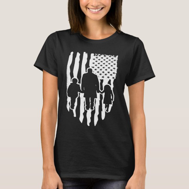 T-shirt American Flag Dad Cool Father's Day (Devant)