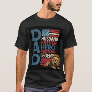T-shirt American flag Dad Lion Patriotic 