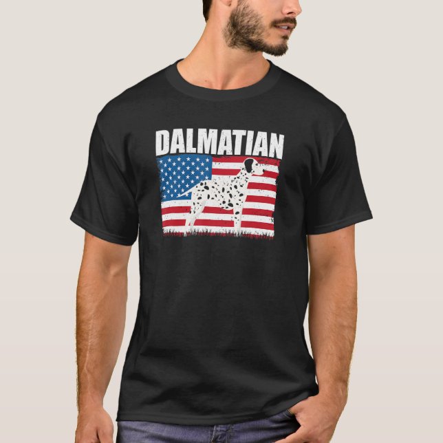 T-shirt American Flag Dalmatian (Devant)