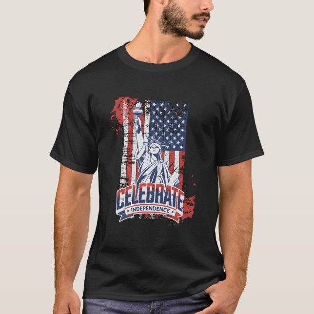 T-shirt American Flag Day Memory History Inspiration (Devant)