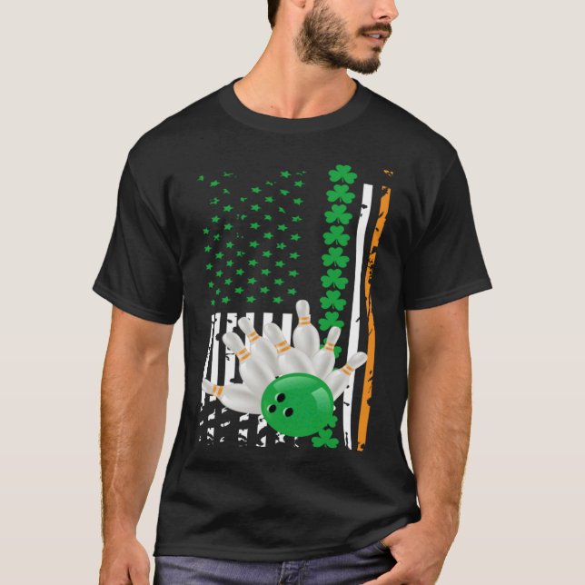 T-shirt American Flag DayIrish American Bowling Flag for U (Devant)