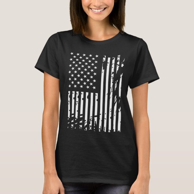 T-shirt American Flag DayRotcho Distressed USA Flag for US (Devant)