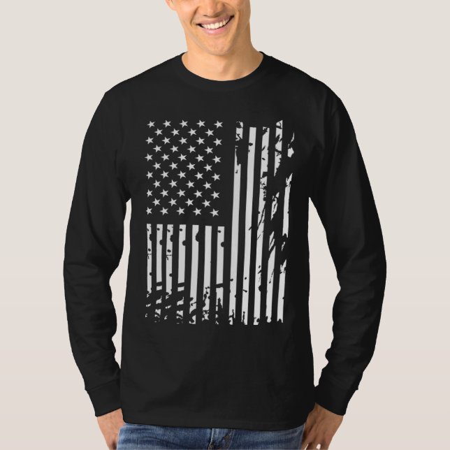 T-shirt American Flag DayRotcho Distressed USA Flag for US (Devant)