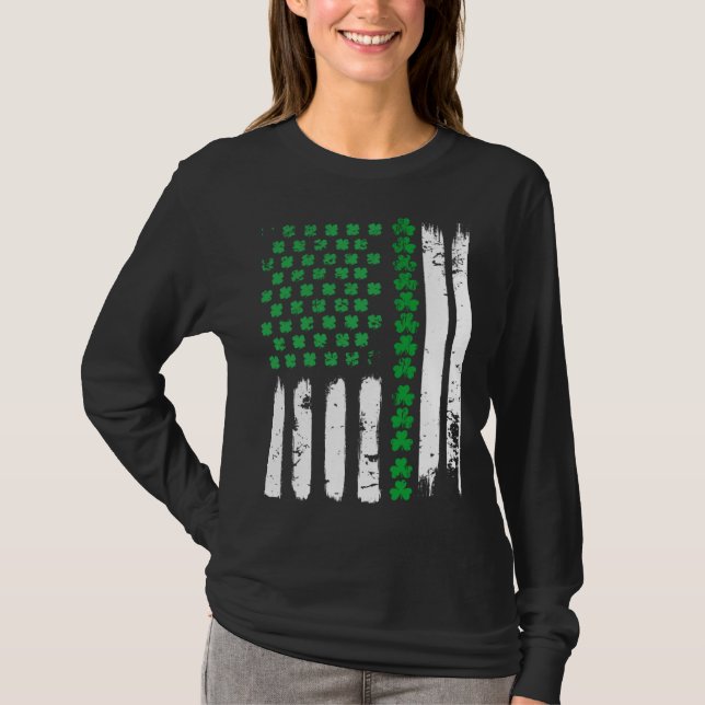 T-shirt American Flag DayShamrock USA Flag St Patick s day (Devant)