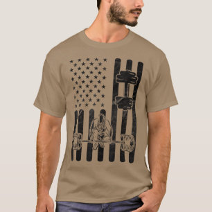 T-shirt American Flag Deadlift Workout Fitness Exercice