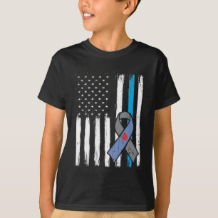 T-shirt American Flag Diabetic Warrier Sensibilisation au