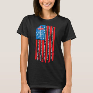 T-shirt American Flag Disk Golf ByskChain 4 juillet M