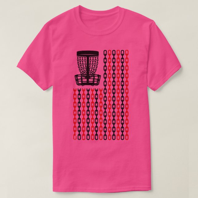 T-shirt American Flag Disk Golf Player Funny USA Basket Ch (Design devant)