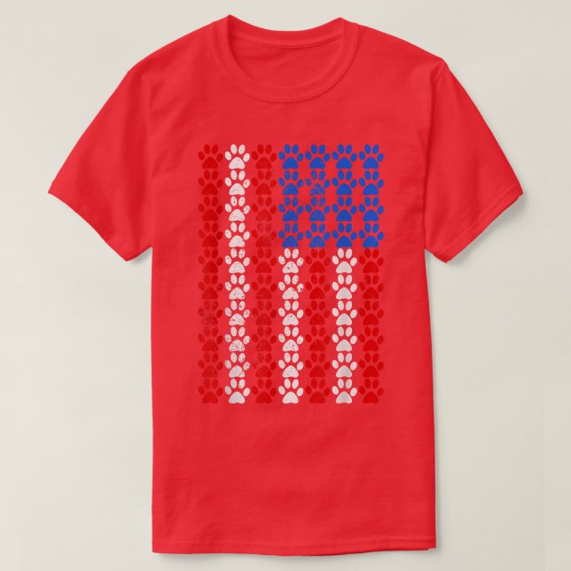 T-shirt American Flag Dog Paw Pride (Design devant)