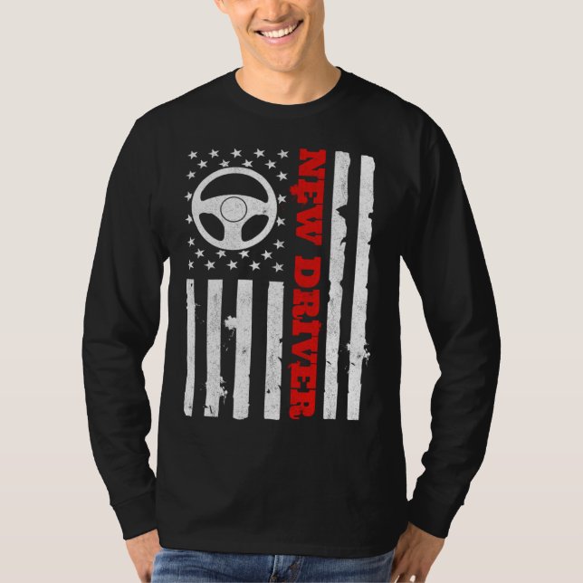 T-shirt American Flag Driver s License USA Driving Teen Ne (Devant)