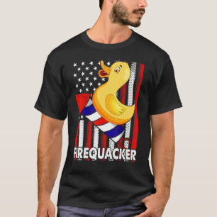 T-shirt American Flag Duck 4th of July Patriotic Fireq