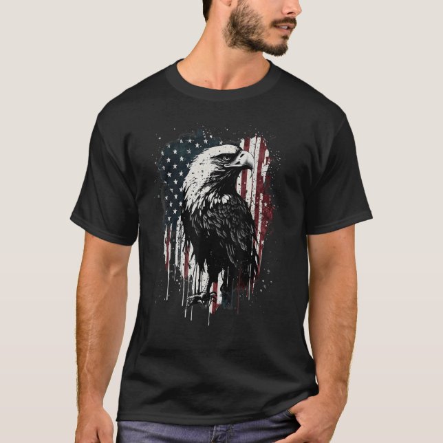 T-shirt American Flag Eagle 4th Of July Independence Day P (Devant)