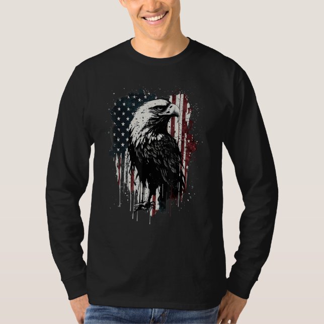 T-shirt American Flag Eagle 4th Of July Independence Day P (Devant)