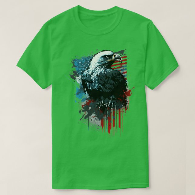 T-shirt American Flag Eagle Abstract Design 1 (Design devant)