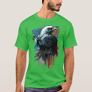 T-shirt American Flag Eagle Abstract Design 1