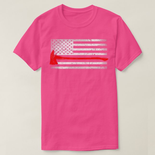 T-shirt American Flag Fire Fight Red Ax Patrioticfor Fire (Design devant)