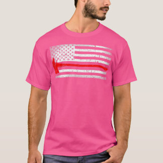 T-shirt American Flag Fire Fight Red Ax Patrioticfor Fire