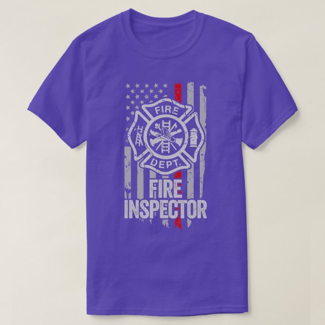 T-shirt American Flag Firefighter Red Thin Line Fire Inspi (Design devant)