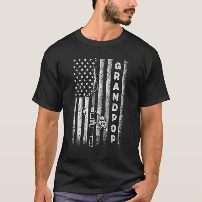 T-shirt American Flag Fishing Grandpop (Devant)