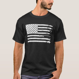 T-shirt American Flag Fishing Hommes & Femmes Patriotic Fi