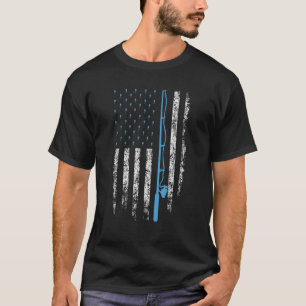 T-shirt American Flag Fishing Lover Vintage Bass Fishing R