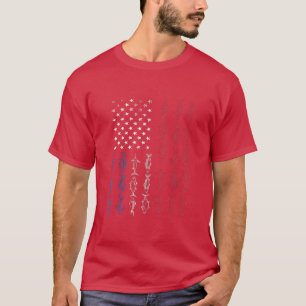 T-shirt American Flag Fishing Shirt Vintage USA Flag 4th o