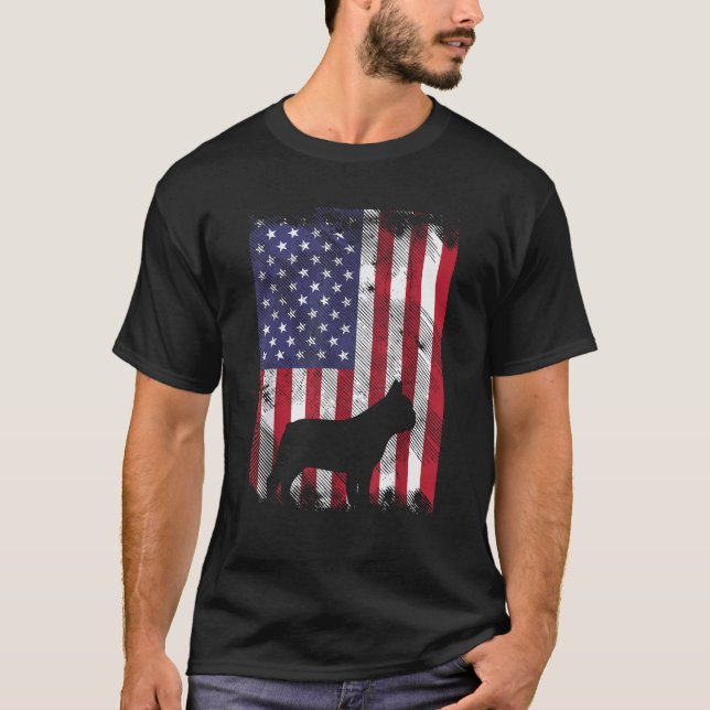 T-shirt American Flag French Bulldog Frenchie Patriotic 4t (Devant)
