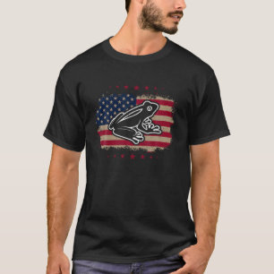 T-shirt American Flag Frog Retro Vintage T Shirt