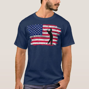 T-shirt American Flag Golf 4 juillet Patriotic Golfer