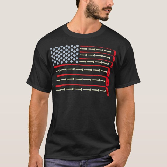 T-shirt American Flag Golf bouteilles en eau (Devant)