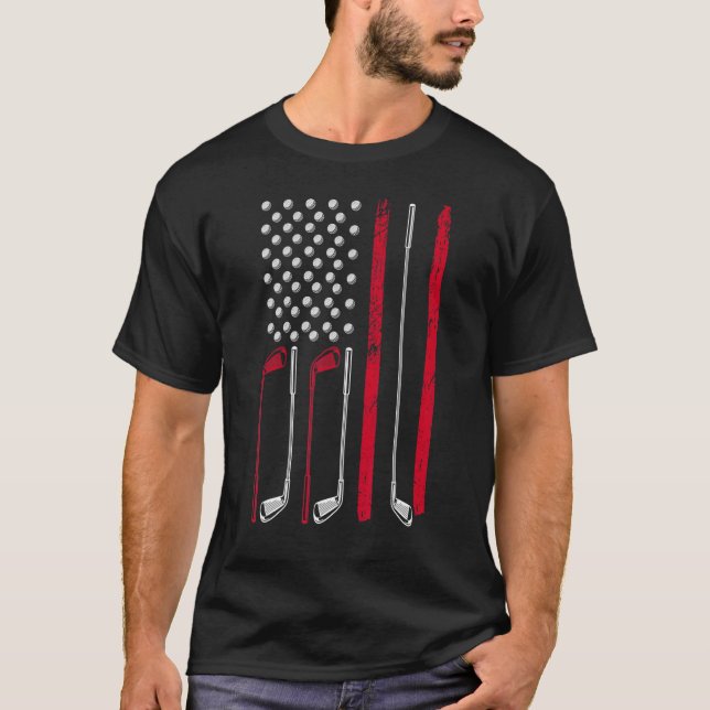 T-shirt American Flag Golfing Patriotic Golf  4th Of July (Devant)