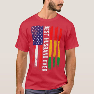 T-shirt American Flag & Guinea Flag Best Husband Ever 