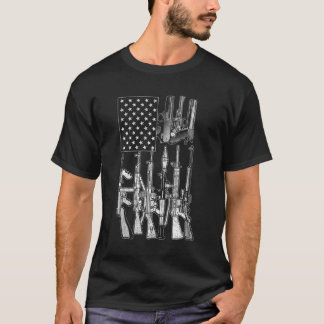 T-shirt American Flag Gun Enthusiast Gifts Gun Shirts Gun 