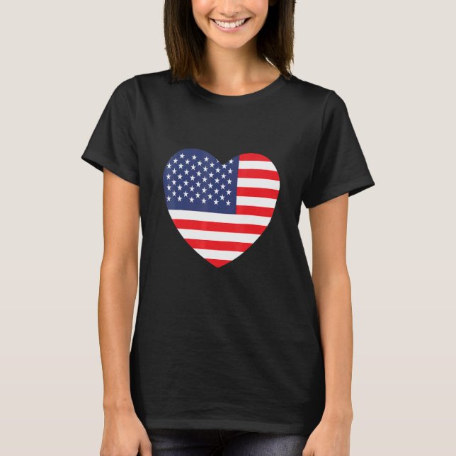T-shirt American Flag Heart (Devant)