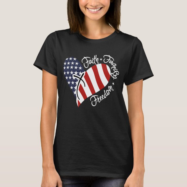 T-shirt American Flag Heart (Devant)