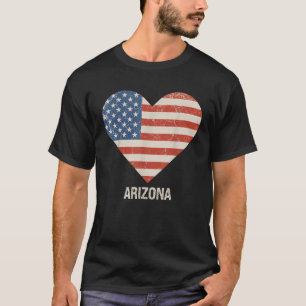 T-shirt American Flag Heart Arizona 4 juillet Patriotique