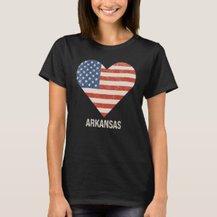 T-shirt American Flag Heart Arkansas 4 juillet patriotique