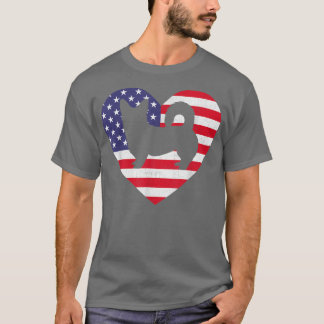 T-shirt American Flag Heart Corgi Chien 4 juillet USA Part