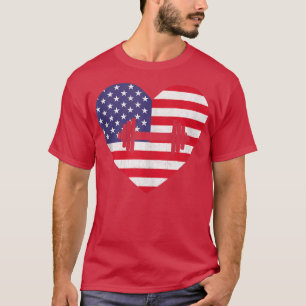 T-shirt American Flag Heart GYM 4 juillet USA Patriotic