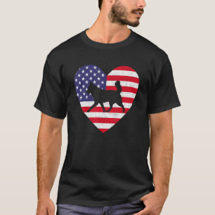 T-shirt American Flag Heart Siberian Husky Dog 4 juillet