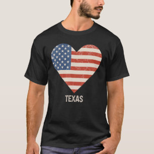 T-shirt American Flag Heart Texas 4 juillet Patriotic Us