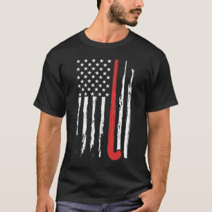 T-shirt American Flag Hockey USA Patriotique Frisbee 4e de
