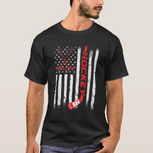 T-shirt American Flag Ice Hockey USA Funny Patriotic Sport