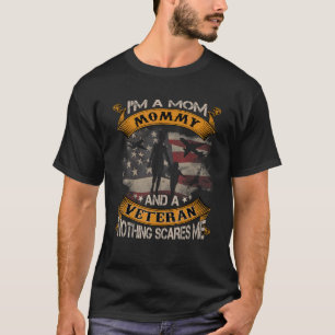 T-shirt American Flag Je suis maman maman et un vétéran 4e